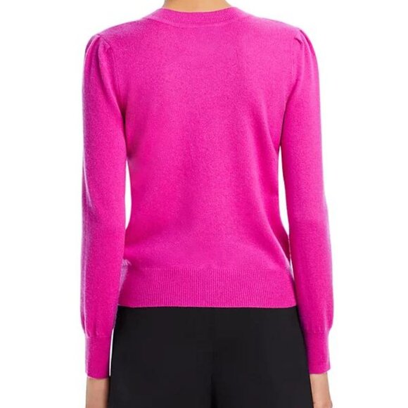 Aqua Cashmere Pink Puff Sleeve Crewneck Sweater Size M NWT - Picture 6 of 8